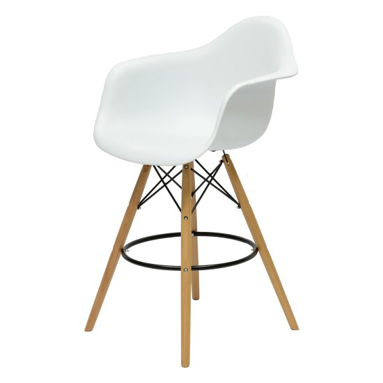 Стул барный дизайнерский с подлокотниками белый eames (арт 2315) Фото 1