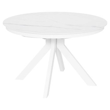 Обеденный стол раскладной круглый керамический белый (арт 35172) - Фото 2