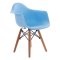 Стул-кресло деревянный с подлокотниками голубой eames (арт 29402)