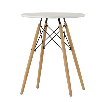 Стол кухонный дизайнерский круглый белый D-60 см eames (арт 16405) - Фото 2