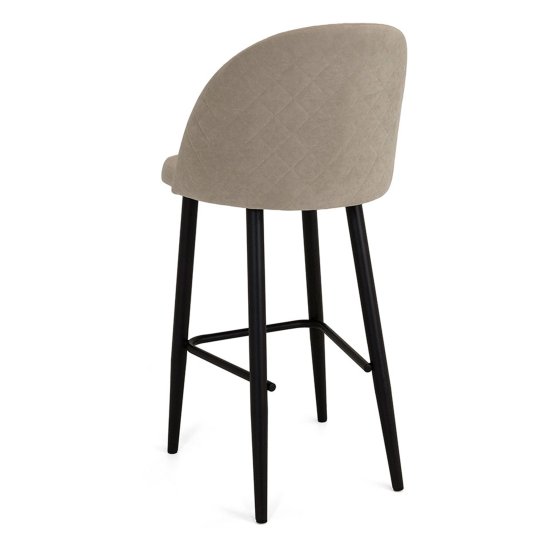 Барный стул мягкий бежевый из велюра (арт 21466) Фото 5