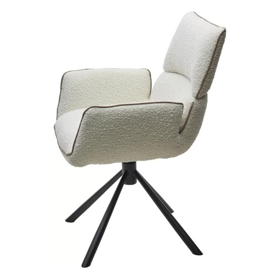 Стул с мягким сидением с подлокотниками белый (арт 33939) Фото 3