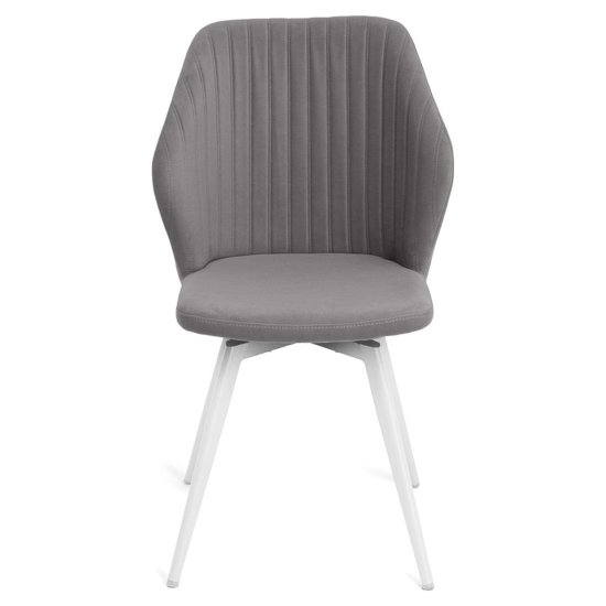 Стул на металлокаркасе серый из велюра (арт 25780) Фото 5