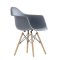 Стул-кресло дизайнерский с подлокотниками серый пластиковый eames (арт 2331)