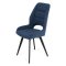 Стул на металлокаркасе синий из велюра современный (арт 35465)