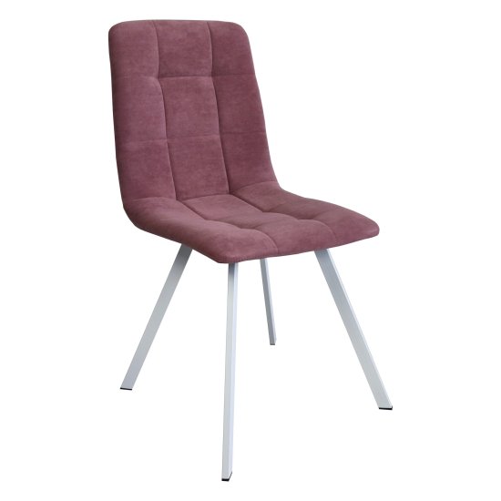 Стул с белыми ножками мягкий розовый (арт 16081) Фото 1