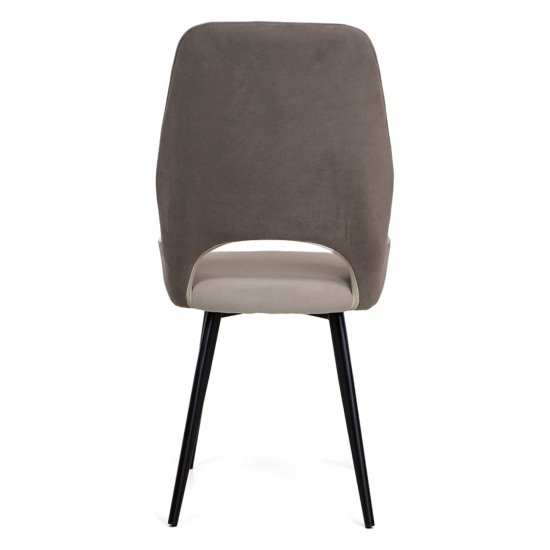 Стул на металлическом каркасе бежевый из велюра (арт 35462) Фото 2