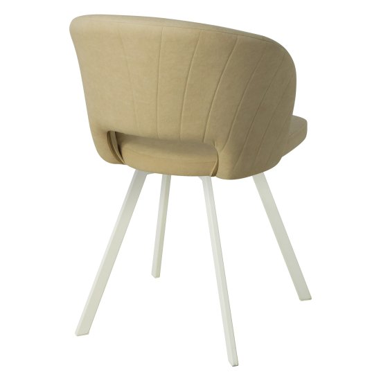 Стул мягкий бежевый с обивкой из велюра (арт 26976) Фото 2