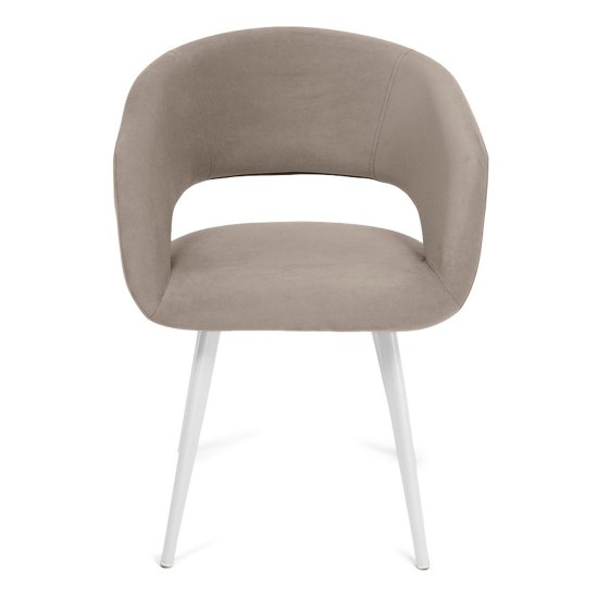 Стул мягкий слоновая кость из велюра (арт 33608) Фото 5