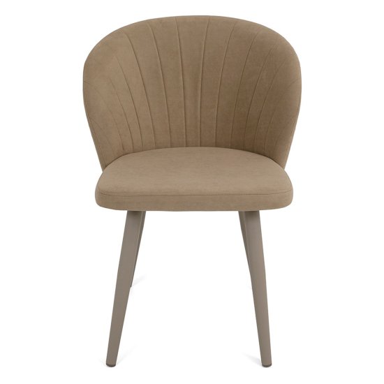Стул мягкий бежевый из велюра (арт 22457) Фото 2