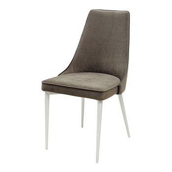 Стул на металлическом каркасе мягкий серый из велюра (арт 11353) - Фото 2