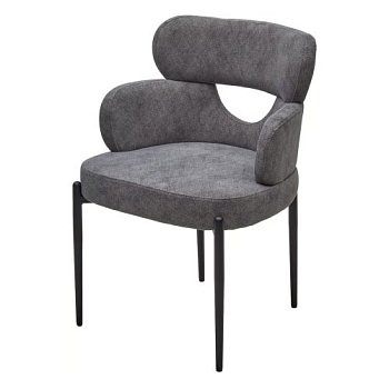 Стул с металлическими ножками с мягкой обивкой серый (арт 33935) - Фото 2