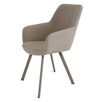 Стул кухонный слоновая кость с обивкой из велюра (арт 22249) - Фото 2