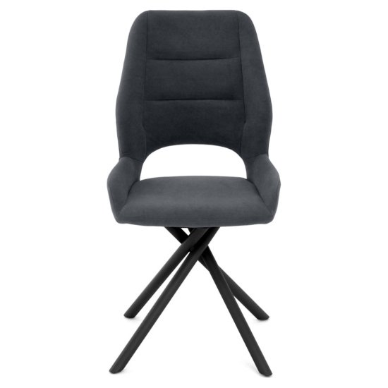 Стул ножки черные мягкий серый из велюра (арт 35532) Фото 5