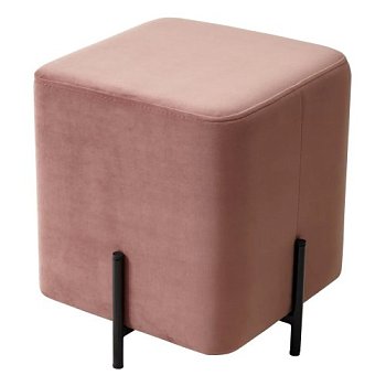 Пуфик на металлокаркасе розовый велюровый (арт 15846) - Фото 2