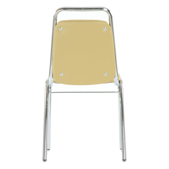 Стул хромированный мягкий бежевый из экокожи (арт 29135) Фото 3