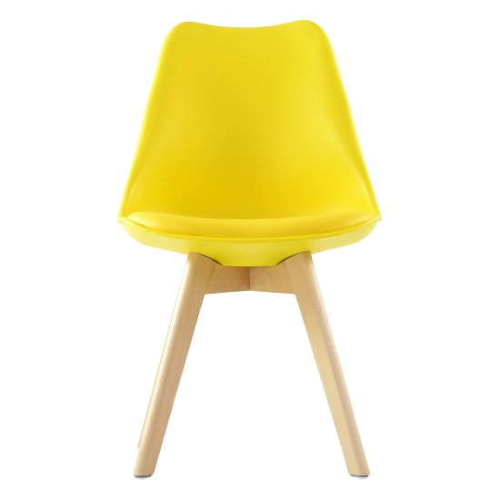 Стул кухонный дизайнерский мягкий желтый eames (арт 11892) Фото 2