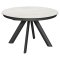 Стол раскладывающийся из керамогранита черный D-120(+32) см (арт 35170)