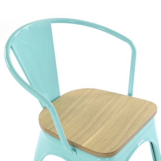 Стул-кресло дизайнерский металлический синий tolix (арт 29441) Фото 3