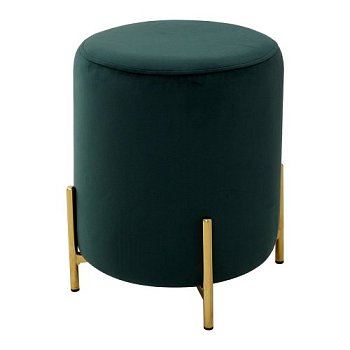 Пуфик деревянный мягкий зеленый из велюра (арт 10742) - Фото 2