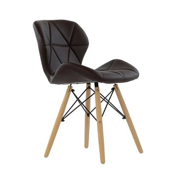 Стул дизайнерский мягкий коричневый с обивкой из экокожи eames (арт 5646) - Фото 2