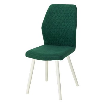Стул на металлокаркасе с мягкой обивкой зеленый из велюра (арт 19946) - Фото 2