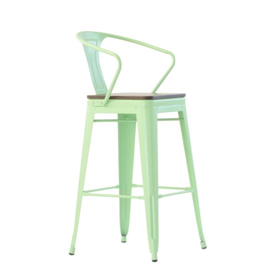 Стул барный дизайнерский металлический зеленый tolix (арт 6721) Фото 1