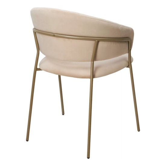 Стул интерьерный мягкий с подлокотниками кремовый (арт 34112) Фото 2