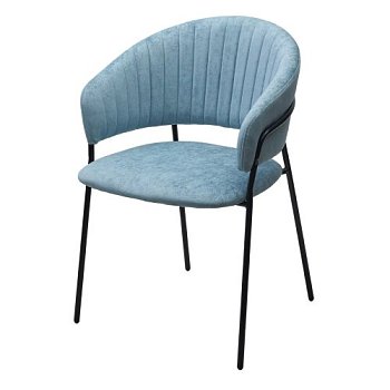 Стул дизайнерский на металлокаркасе с подлокотниками голубой (арт 33617) - Фото 2