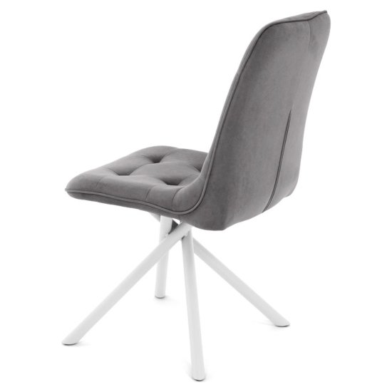 Стул серый из велюра современный (арт 35334) Фото 2