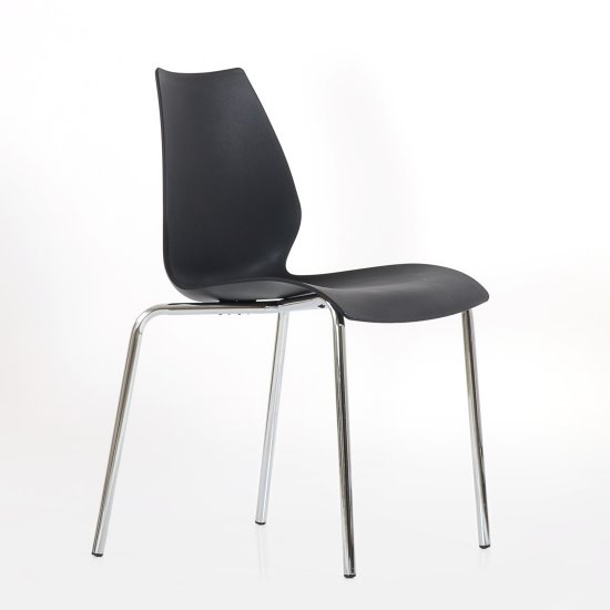 Стул на металлокаркасе ножки хром черный пластиковый (арт 6633) Фото 3
