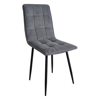 Стул на металлическом каркасе мягкий серый (арт 29651) - Фото 2