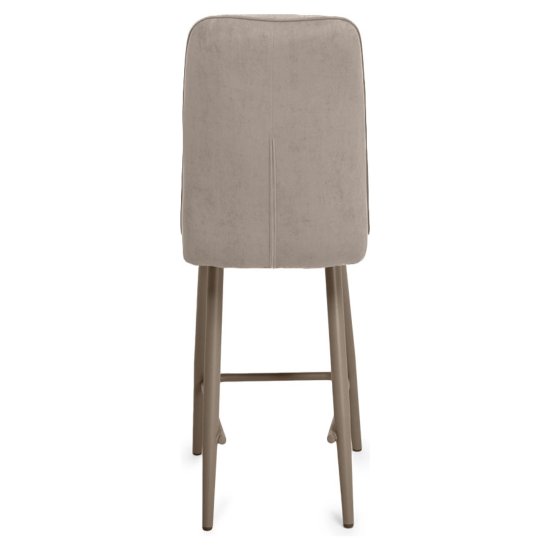 Барный стул мягкий слоновая кость из велюра (арт 20867) Фото 5