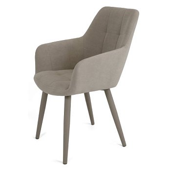 Стул на металлокаркасе мягкий слоновая кость из велюра (арт 24455) - Фото 2