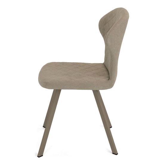 Стул на металлокаркасе мягкий бежевый современный (арт 19472) Фото 3