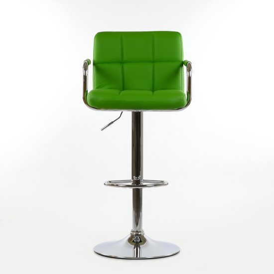 Барный стул мягкий с подлокотниками зеленый (арт 5868) Фото 1