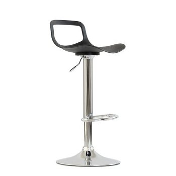 Барный стул на металлокаркасе черный из пластика регулируемый (арт 6451) - Фото 2