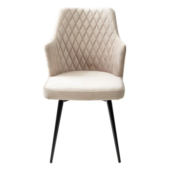 Стул слоновая кость с обивкой из велюра (арт 23859) Фото 3