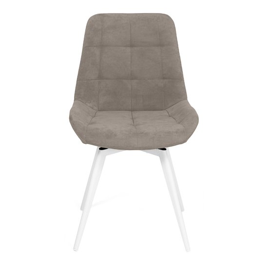 Стул мягкий слоновая кость из велюра (арт 13589) Фото 6