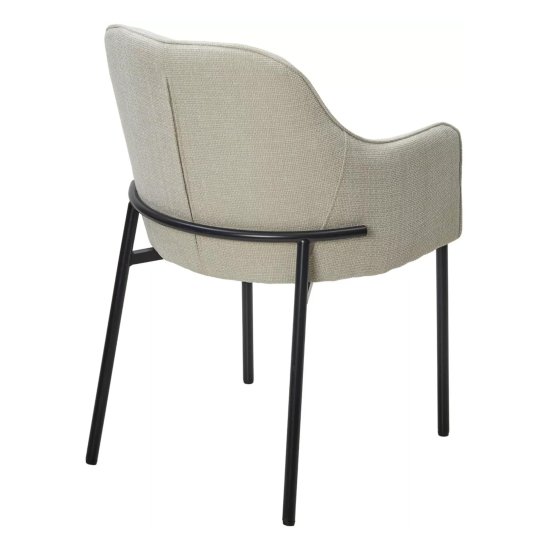 Стул с черными ножками с подлокотниками бежевый (арт 33600) Фото 2