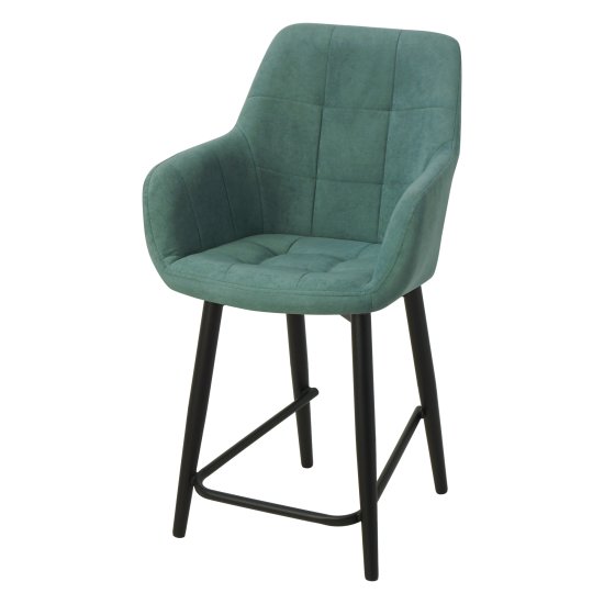 Барный стул голубой велюровый (арт 18631) Фото 1