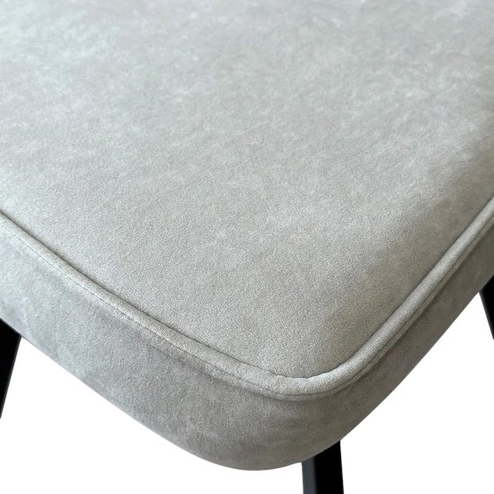 Стул на металлокаркасе мягкий серый из велюра (арт 29476) Фото 2