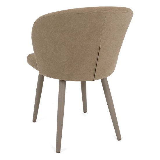 Стул мягкий бежевый из велюра (арт 22457) Фото 4