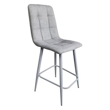 Полубарный стул ножки белые мягкий серый (арт 23940) - Фото 2