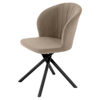 Стул обеденный мягкий слоновая кость из велюра (арт 35332) - Фото 2