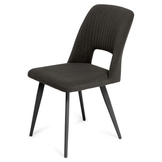 Стул мягкий коричневый из велюра современный (арт 35320) Фото 4