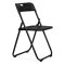 Стул металлический с черными ножками черный пластмассовый (арт 31589)