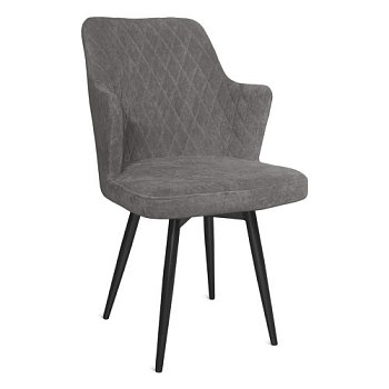 Стул обеденный мягкий серый из бархата современный (арт 31276) - Фото 2