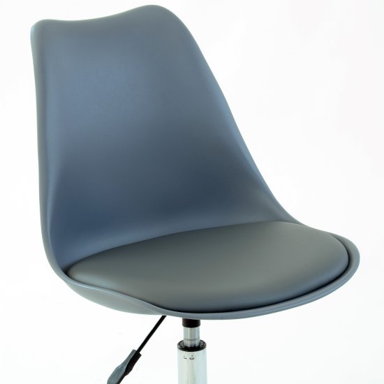 Стул дизайнерский с ножками хром мягкий серый (арт 14993) Фото 4