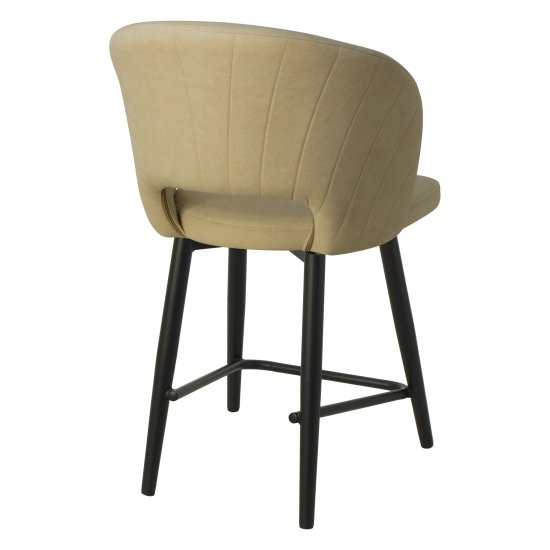 Стул барный бежевый с обивкой из велюра (арт 26449) Фото 2